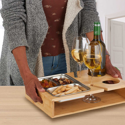 Coffee table with tray in stainless steel