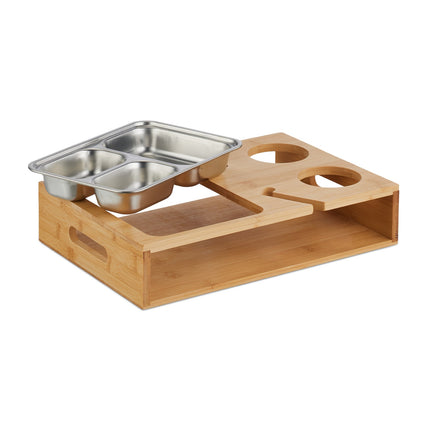 Coffee table with tray in stainless steel