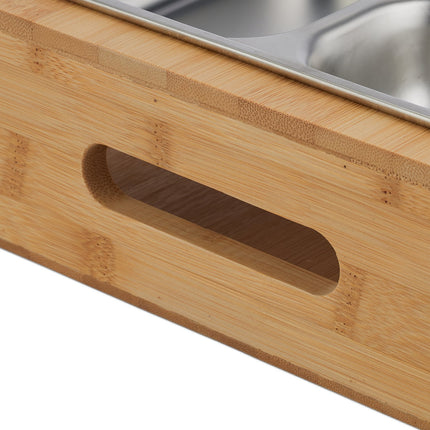 Coffee table with tray in stainless steel