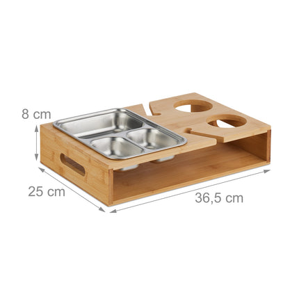 Coffee table with tray in stainless steel