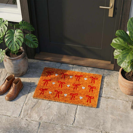 Coir Doormat, 60x40 cm, Decorative Design