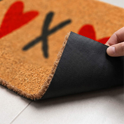 Coir Doormat, 60x40 cm, Decorative Design