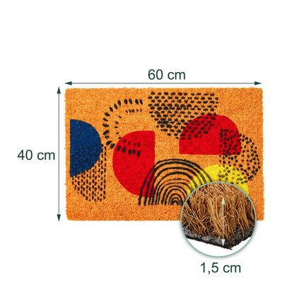Coir Doormat, 60x40 cm, Dirt-Trapping Coconut Fiber