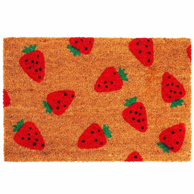 Coir Doormat, Decorative Motif, 60x40 cm, Non-Slip