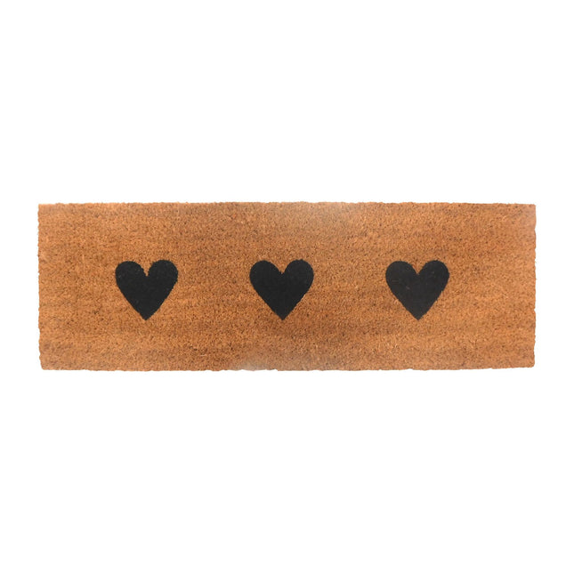 Coir Doormat, Narrow Heart Design, Non-Slip Indoor Outdoor