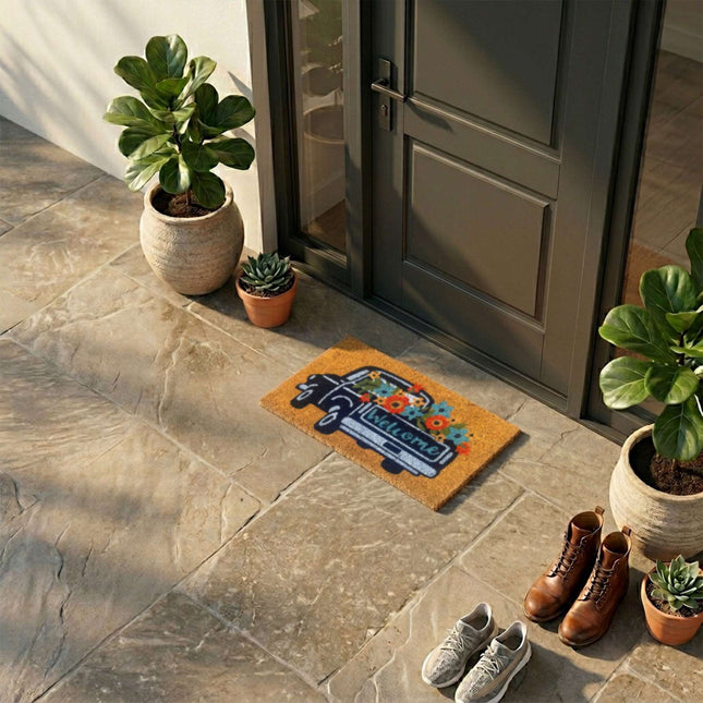 Coir Doormat, Non-Slip, 60x40 cm, Coconut Fibre