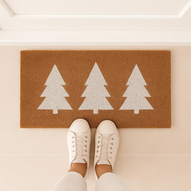 Coir Doormat – Pine Tree Design, Indoor/Outdoor Use