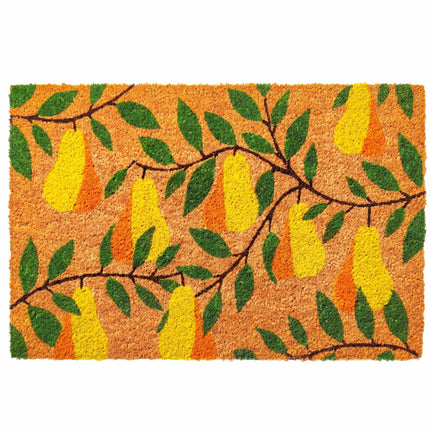 Coir Doormat with Motif, 60x40 cm, Non-Slip Backing