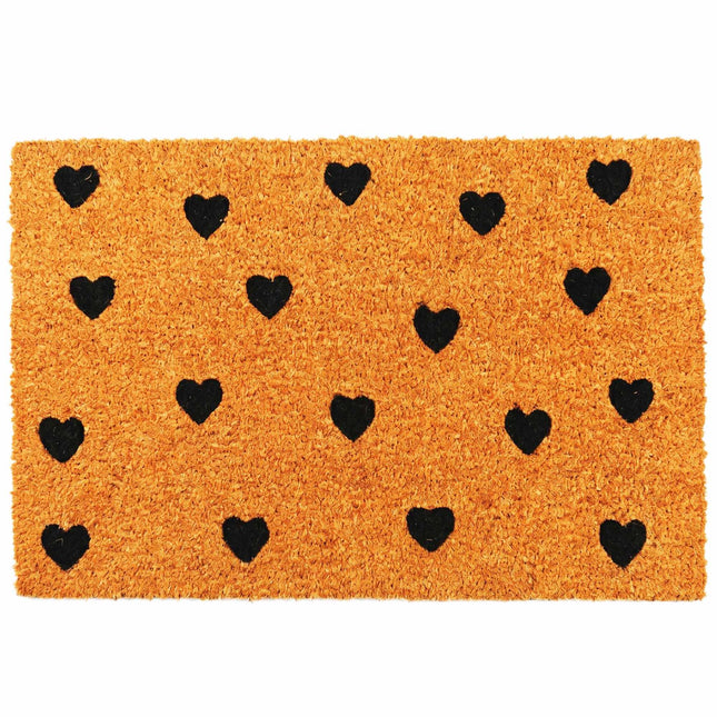 Coir Doormat with Motif, 60x40 cm, Non-Slip Backing