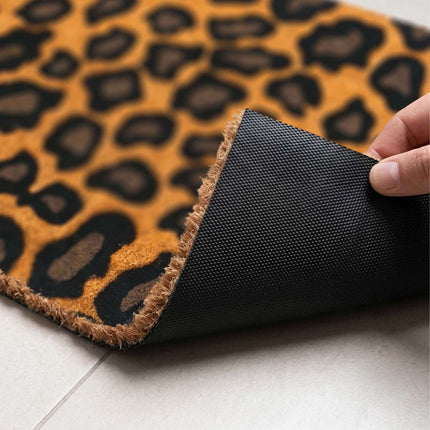 Coir Doormat with Motif, 60x40 cm, Non-Slip Backing