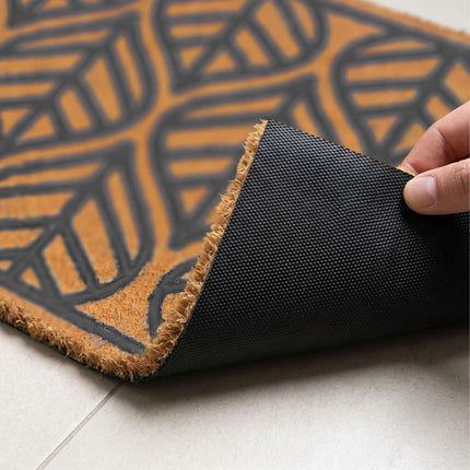 Coir & PVC Doormat, 60 x 40 cm, Natural & Black