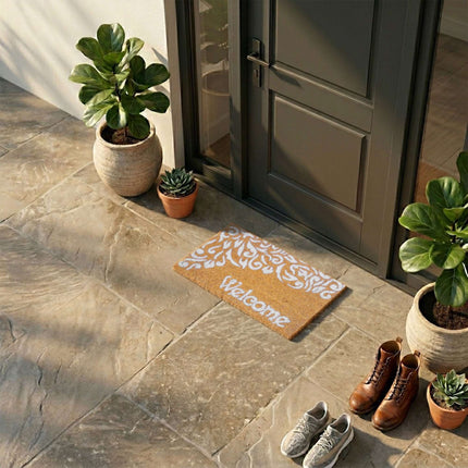 Coir Welcome Doormat, Non-Slip, 60x40 cm