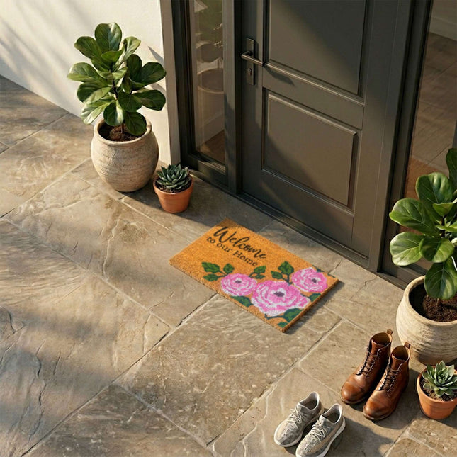 Coir Welcome Doormat, Non-Slip, 60x40 cm, Indoor/Outdoor