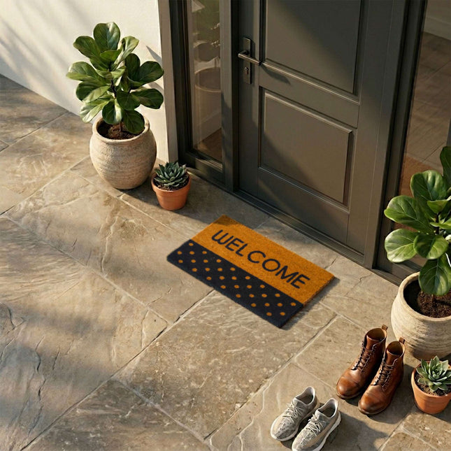 Coir Welcome Doormat, Non-Slip, 60x40 cm, Indoor/Outdoor
