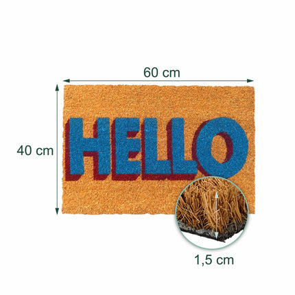 Coir Welcome Doormat, Non-Slip, 60x40 cm, Indoor/Outdoor