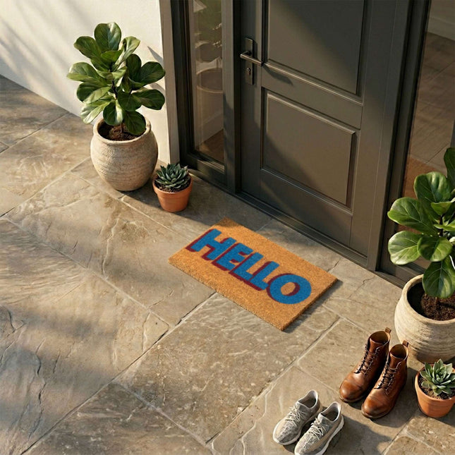 Coir Welcome Doormat, Non-Slip, 60x40 cm, Indoor/Outdoor