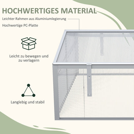 Aluminum cold frame - adjustable roof and UV protection