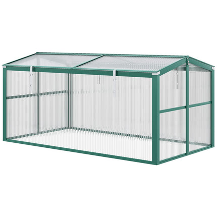 Aluminum cold frame Mini greenhouse, adjustable roof, UV protected