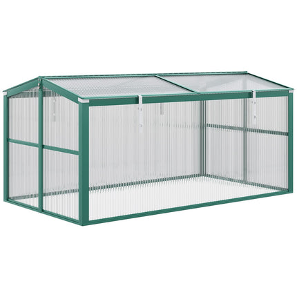 Aluminum cold frame Mini greenhouse, adjustable roof, UV protected