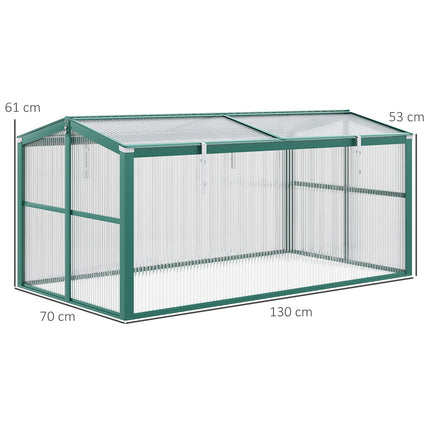 Aluminum cold frame Mini greenhouse, adjustable roof, UV protected