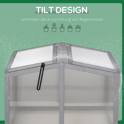 Cold Frame Greenhouse – Wood & Polycarbonate, 90x80x58 cm