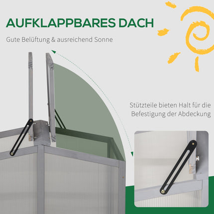 Cold Frame Greenhouse – Wood & Polycarbonate, 90x80x58 cm