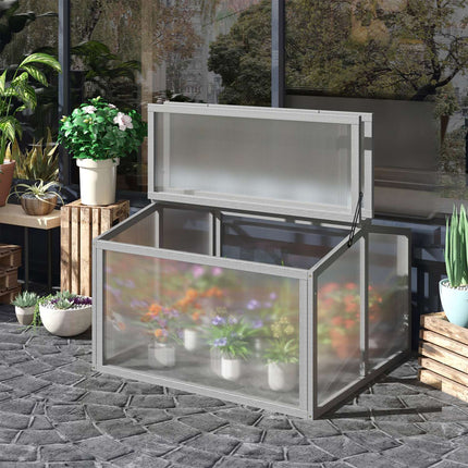 Cold Frame Greenhouse – Wood & Polycarbonate, 90x80x58 cm