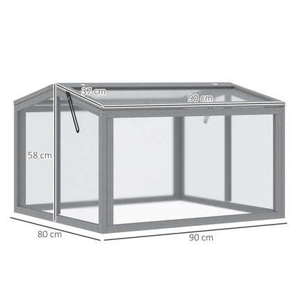 Cold Frame Greenhouse – Wood & Polycarbonate, 90x80x58 cm