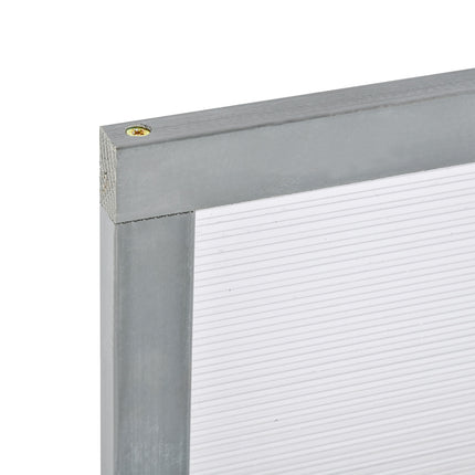 Wood & Polycarbonate Cold Frame Greenhouse, Weatherproof Cover, Grey