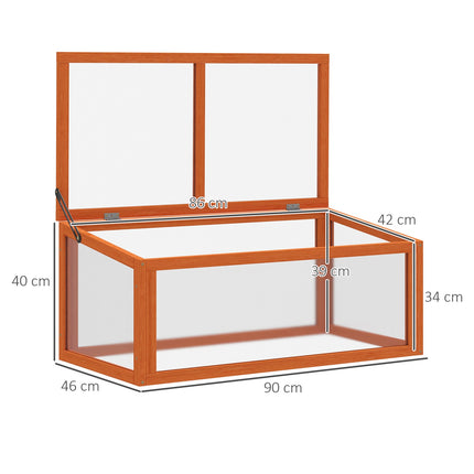 Wooden cold frame Greenhouse, weatherproof, 90x46x40 cm