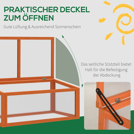 Wooden cold frame Greenhouse, weatherproof, 90x46x40 cm