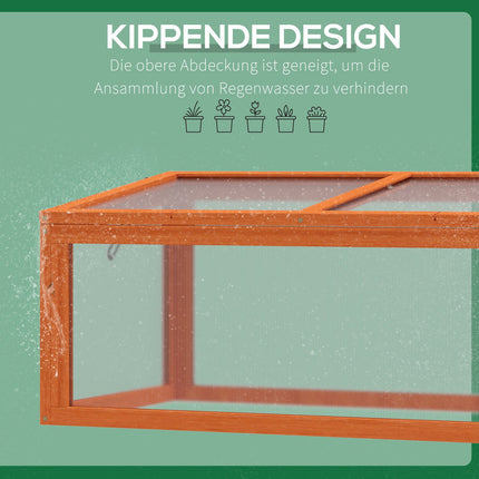 Wooden cold frame Greenhouse, weatherproof, 90x46x40 cm