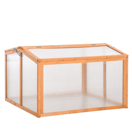Wood & Polycarbonate cold frame Greenhouse, weather resistant cover