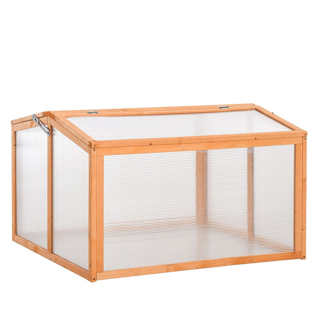 Wood & Polycarbonate cold frame Greenhouse, weather resistant cover