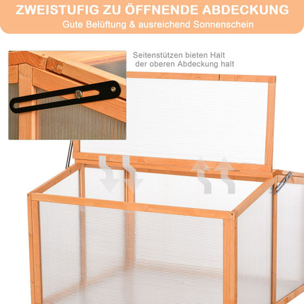 Wood & Polycarbonate cold frame Greenhouse, weather resistant cover