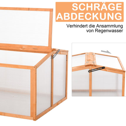 Wood & Polycarbonate cold frame Greenhouse, weather resistant cover