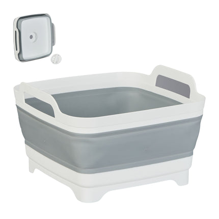 Collapsible Camping Sink Bowl with Drain, 9L Capacity