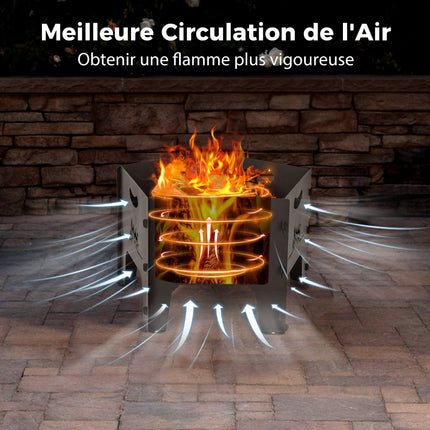 Collapsible Fire Pit, 19-Inch Carbon Steel, Carry Bag