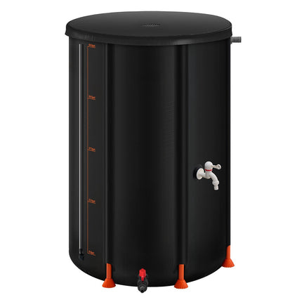 Collapsible Rain Barrel 66 Gallon, 500D PVC, Spigot Kit