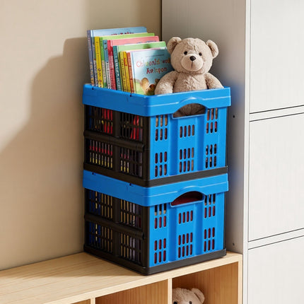 Collapsible Storage Bins 25L 3-Pack, Stackable, Handles