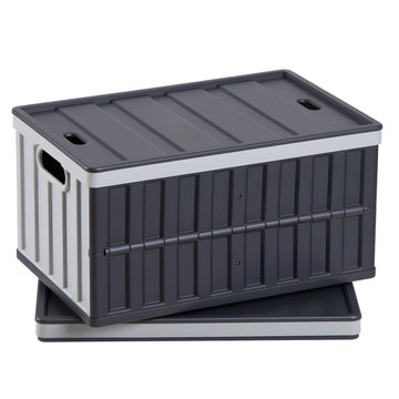 Collapsible Storage Bins With Lids, 65L 2-Pack, Stackable