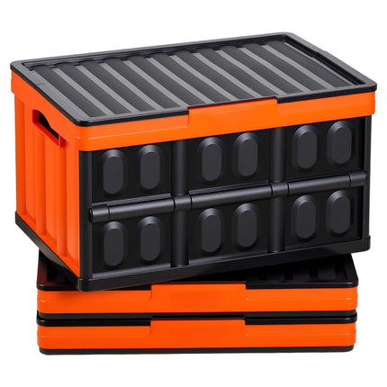 Collapsible Storage Bins With Lids, Stackable, 45L 3-Pack