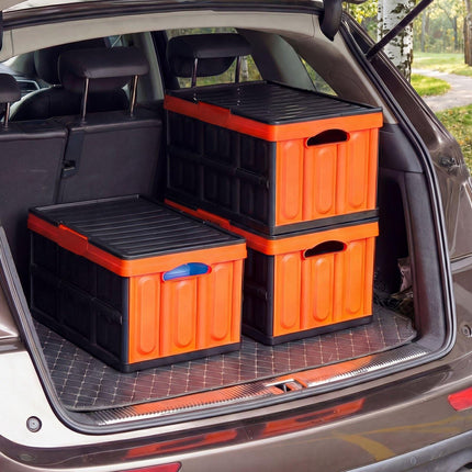 Collapsible Storage Bins With Lids, Stackable, 45L 3-Pack