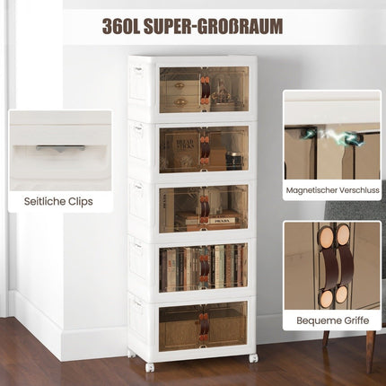 Collapsible Storage Box Set with Lids, 316L, 5-Pack