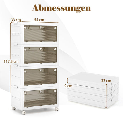 Collapsible Storage Box with Lid, 126L/168L, Wheels