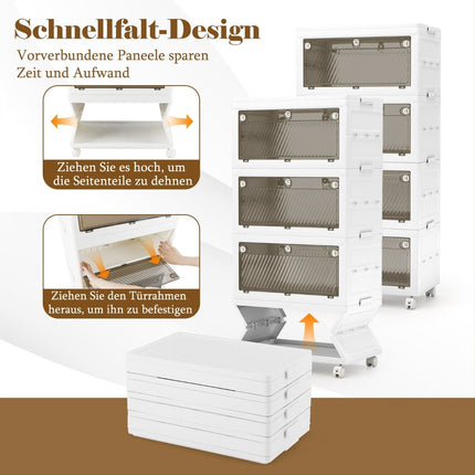 Collapsible Storage Box with Lid, 126L/168L, Wheels