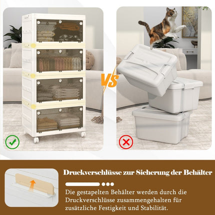 Collapsible Storage Box with Lid, 126L/168L, Wheels