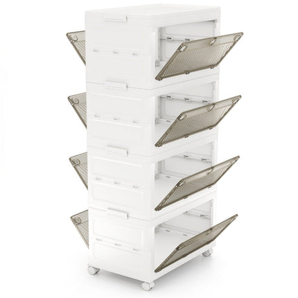 Collapsible Storage Box with Lid, 126L/168L, Wheels