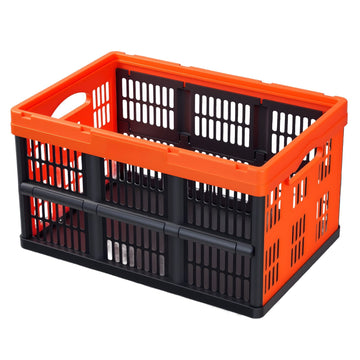 Collapsible Storage Crates 45L, 6-Pack, Stackable, Handles