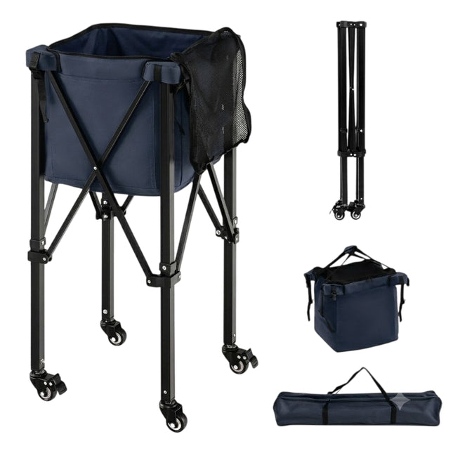 Collapsible Tennis Ball Cart with Wheels, Holds 150 Balls